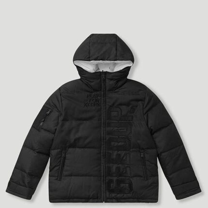 Geedup Core Logo Reversible Puffer Jacket Black/White