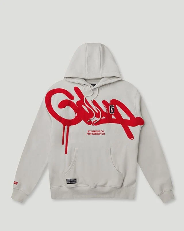 Geedup Handstyle G Hoodie Light Geedup Handstyle G Hoodie Light Grey/Red