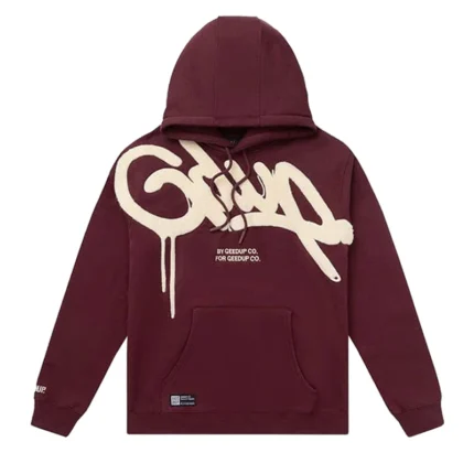 Geedup Handstyle Hoodie ‘Maroon/Cream’