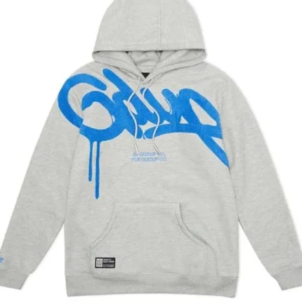 Geedup Handstyle Hoodie Gray & Sky Blue