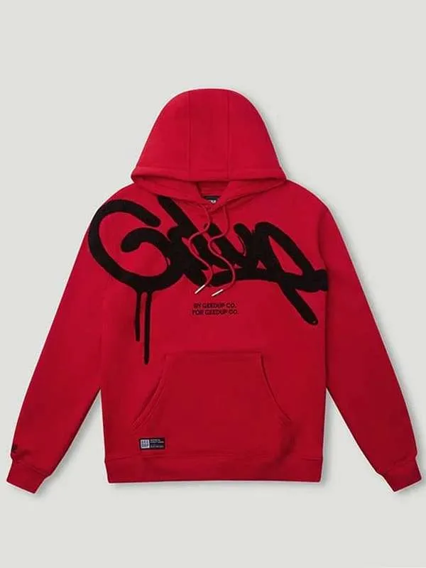 Geedup-Handstyle-Hoodie-Red-Black Geedup Handstyle Hoodie Red & Black