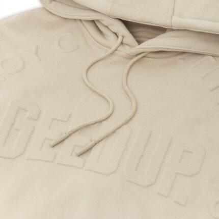 Geedup O/S Emblem Emboss Hoody Sand