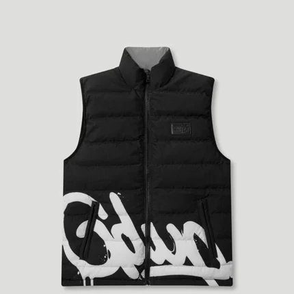 Geedup Handstyle/Team Logo Puffer Vest Black/Grey